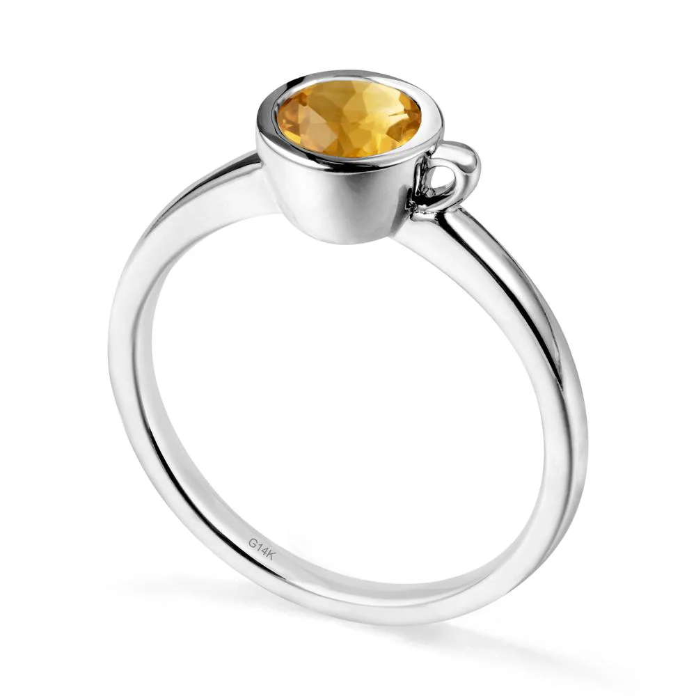Creative Coffee Cup Inspired Citrine Ring - Image 3