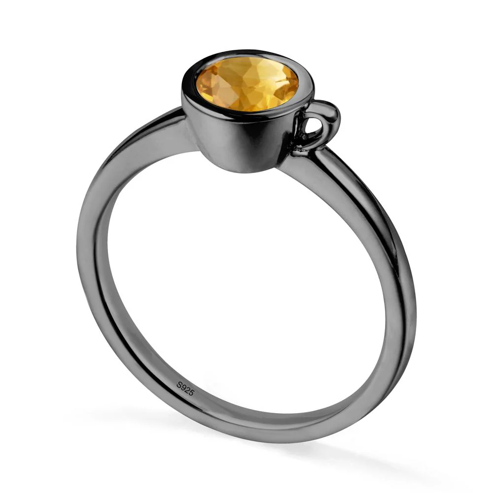 Creative Coffee Cup Inspired Citrine Ring - Image 8