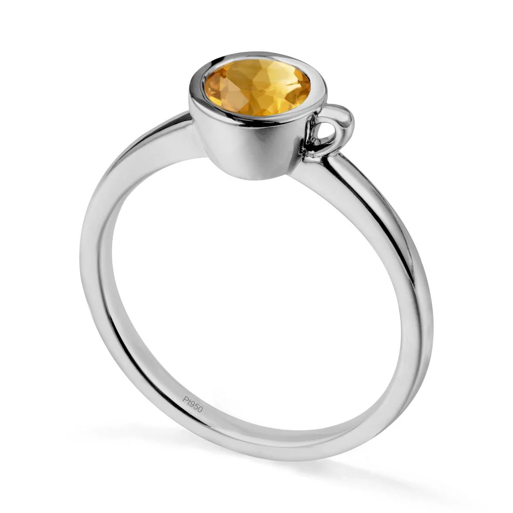 Creative Coffee Cup Inspired Citrine Ring - Image 9