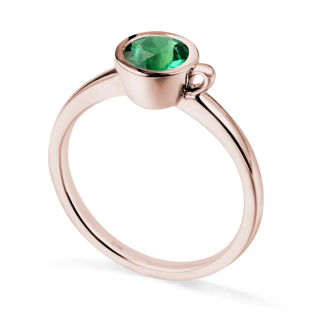 Creative Coffee Cup Inspired Emerald Ring - Image 2