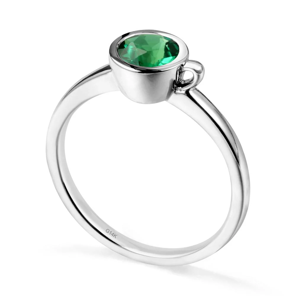 Creative Coffee Cup Inspired Emerald Ring - Image 3