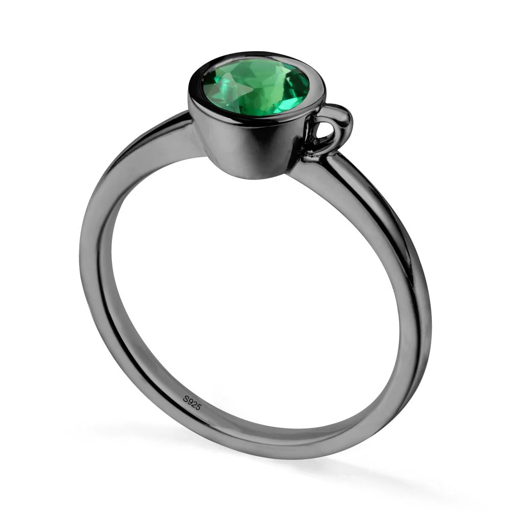 Creative Coffee Cup Inspired Emerald Ring - Image 8