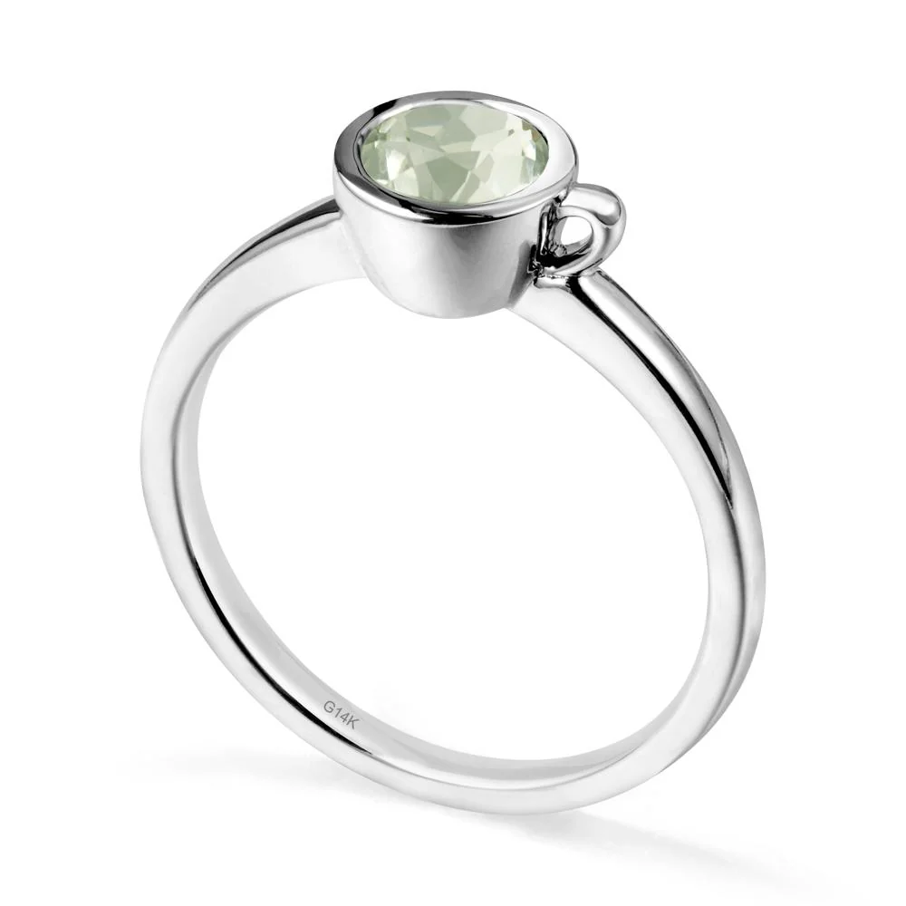 Creative Coffee Cup Inspired Green Amethyst Ring - Image 3