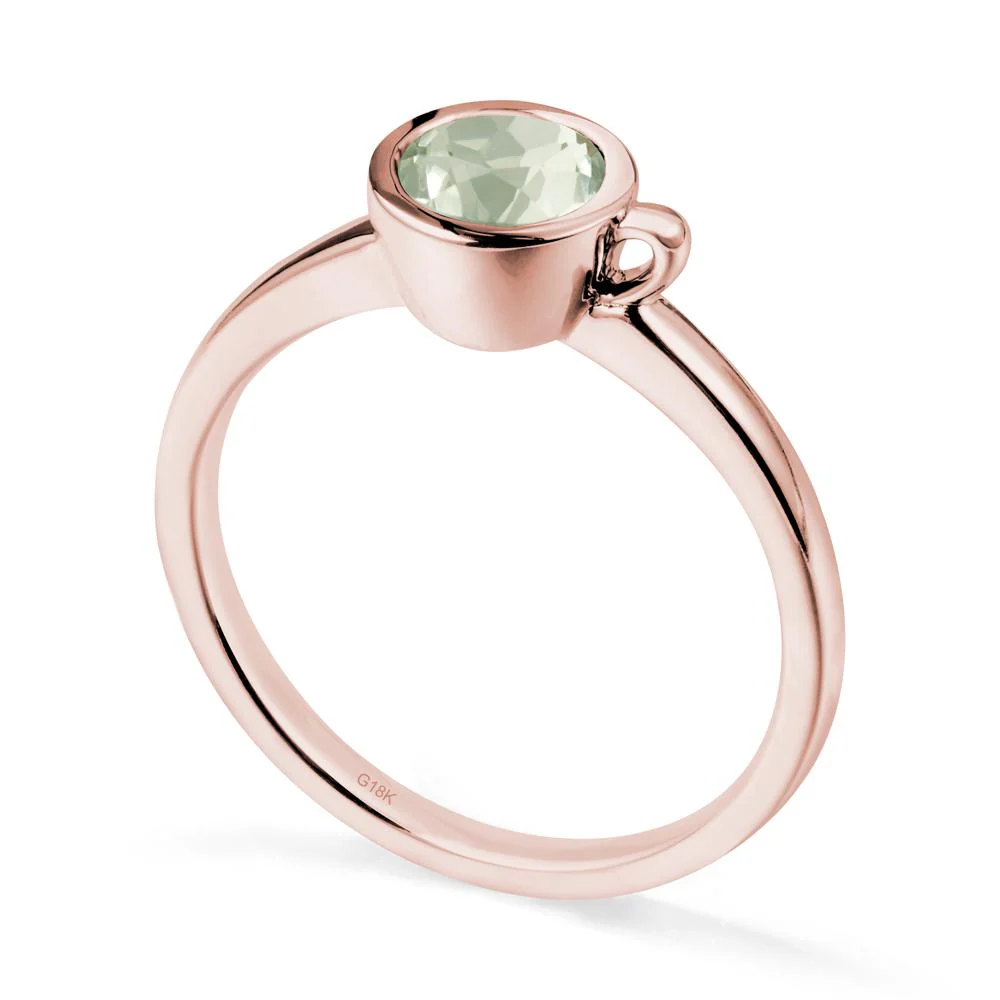 Creative Coffee Cup Inspired Green Amethyst Ring - Image 4