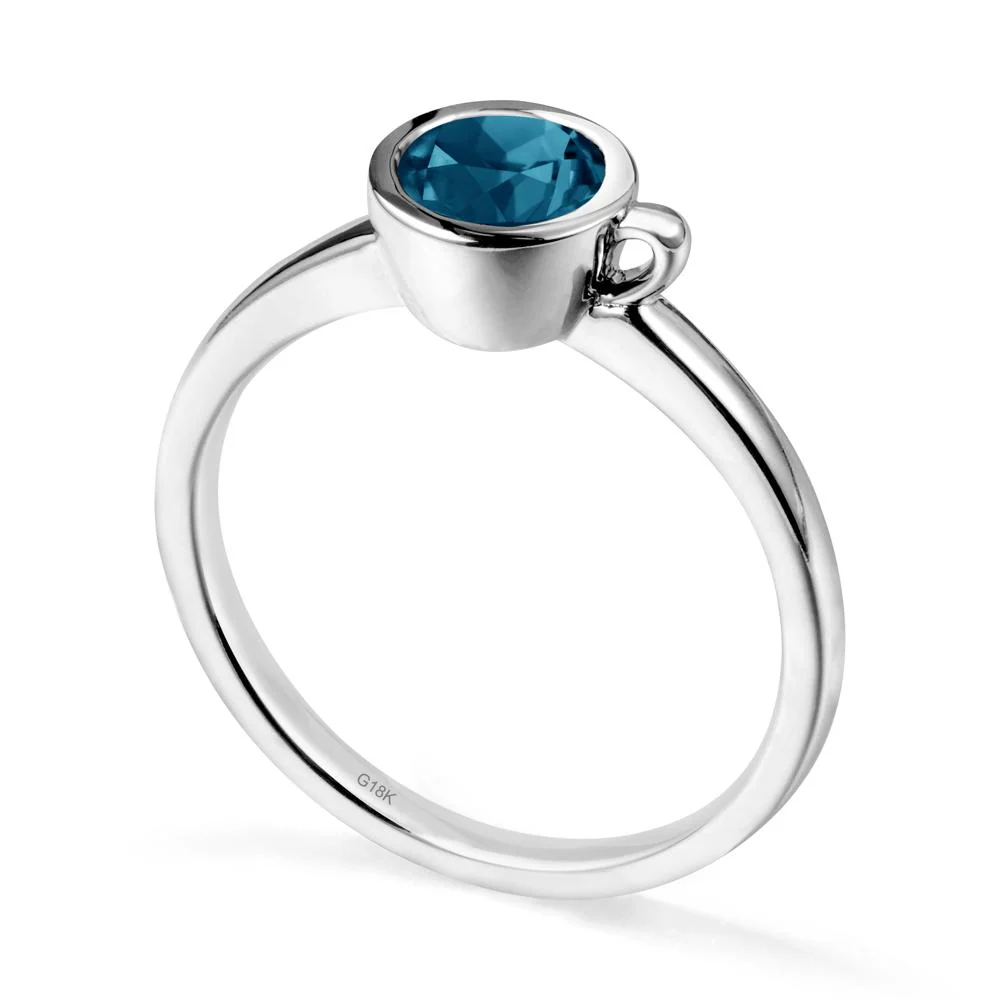 Creative Coffee Cup Inspired London Blue Topaz Ring - Image 5