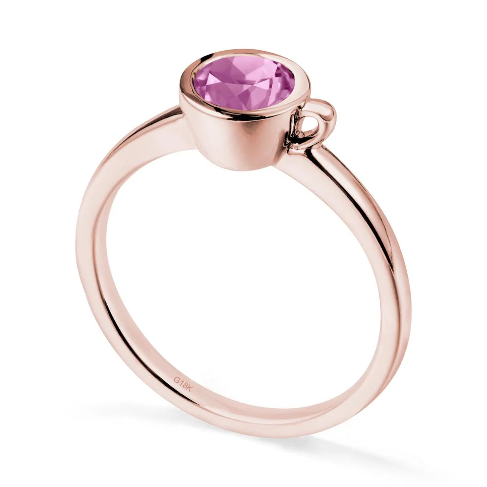Creative Coffee Cup Inspired Pink Sapphire Ring - Image 4