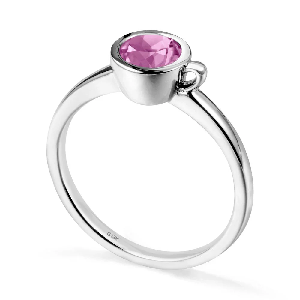 Creative Coffee Cup Inspired Pink Sapphire Ring - Image 5