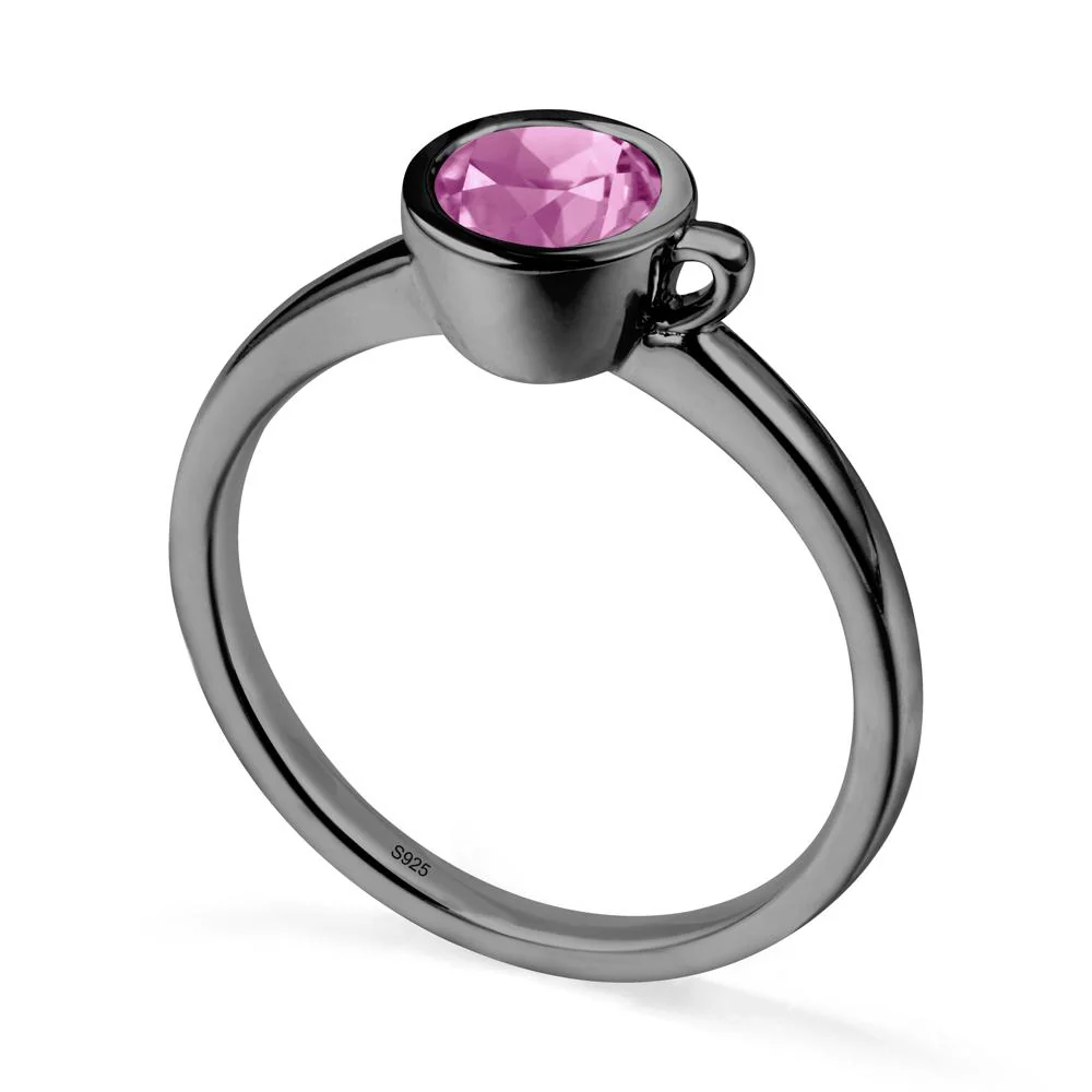 Creative Coffee Cup Inspired Pink Sapphire Ring - Image 7