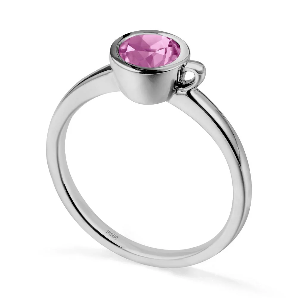 Creative Coffee Cup Inspired Pink Sapphire Ring - Image 8