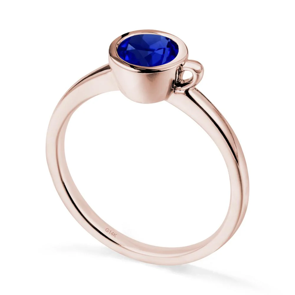 Creative Coffee Cup Inspired Sapphire Ring