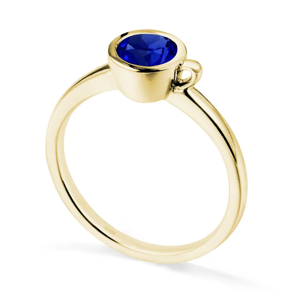 Creative Coffee Cup Inspired Sapphire Ring - Image 6