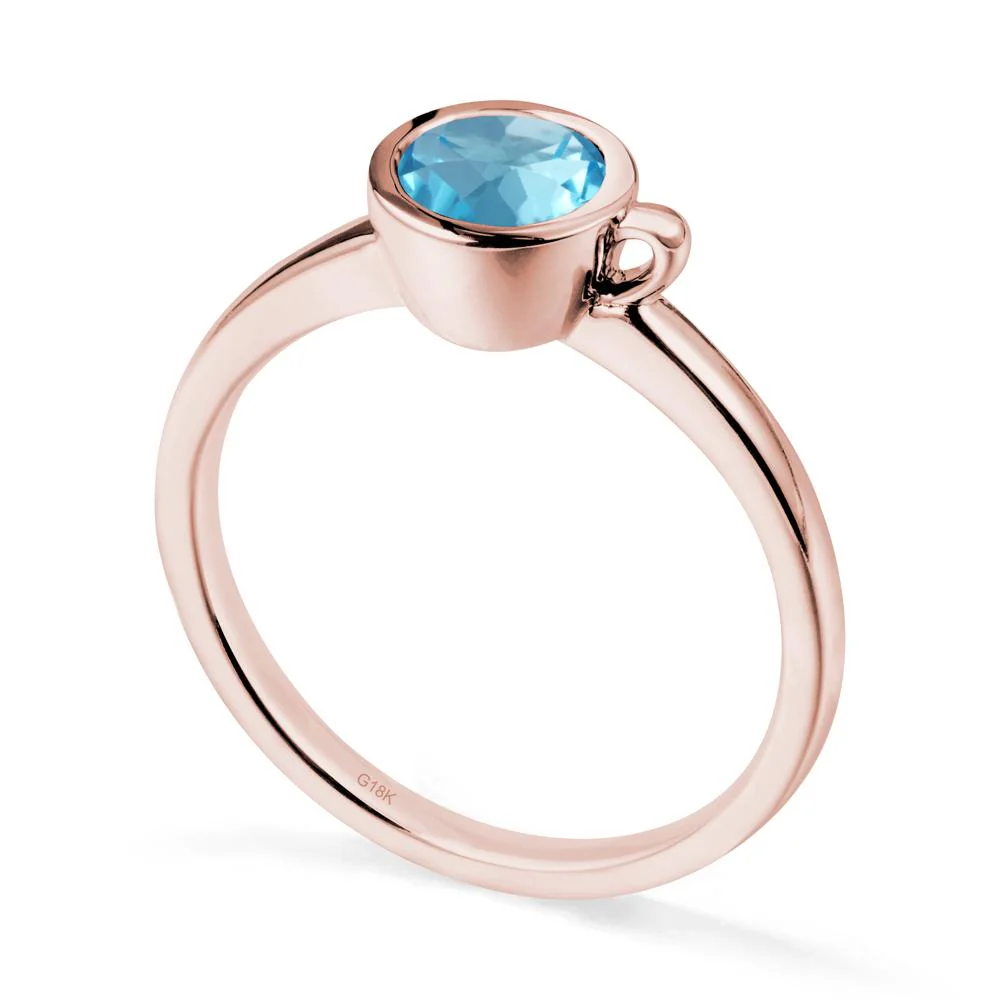 Creative Coffee Cup Inspired Swiss Blue Topaz Ring - Image 5