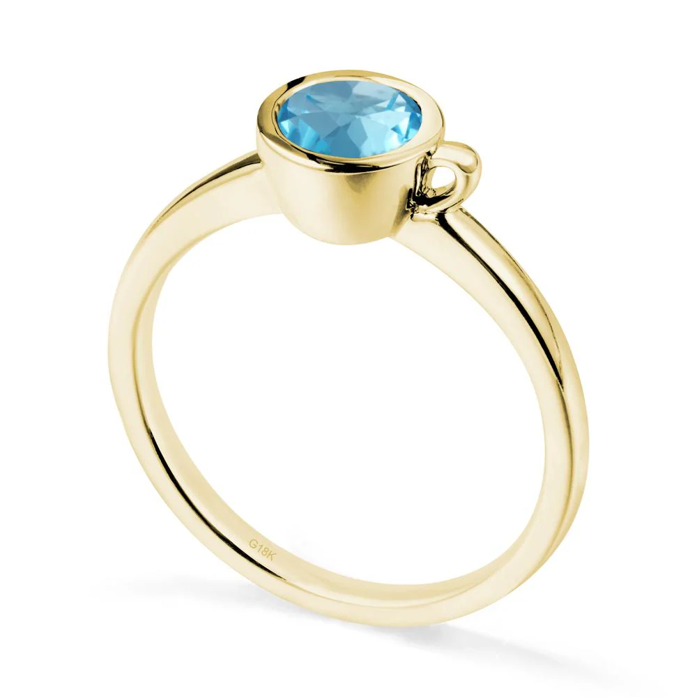 Creative Coffee Cup Inspired Swiss Blue Topaz Ring - Image 7
