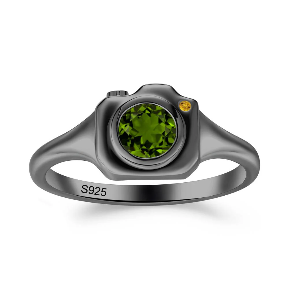Creative Diopside and Citrine Statement Ring - Image 8