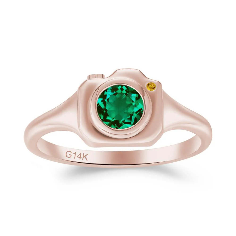 Creative Emerald and Citrine Statement Ring