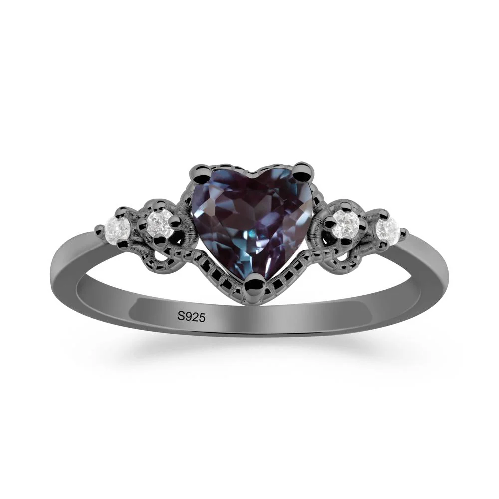 Creative Heart Shaped Alexandrite Ring