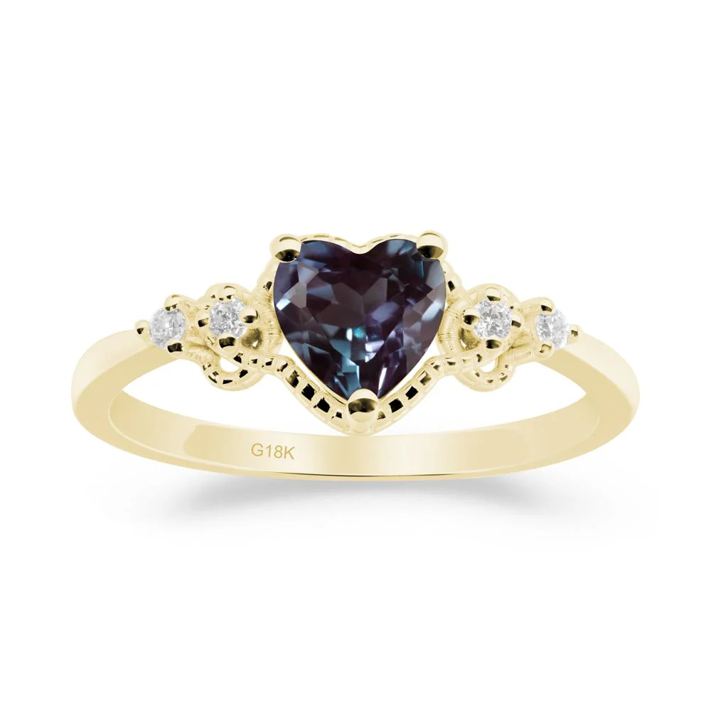 Creative Heart Shaped Alexandrite Ring - Image 8