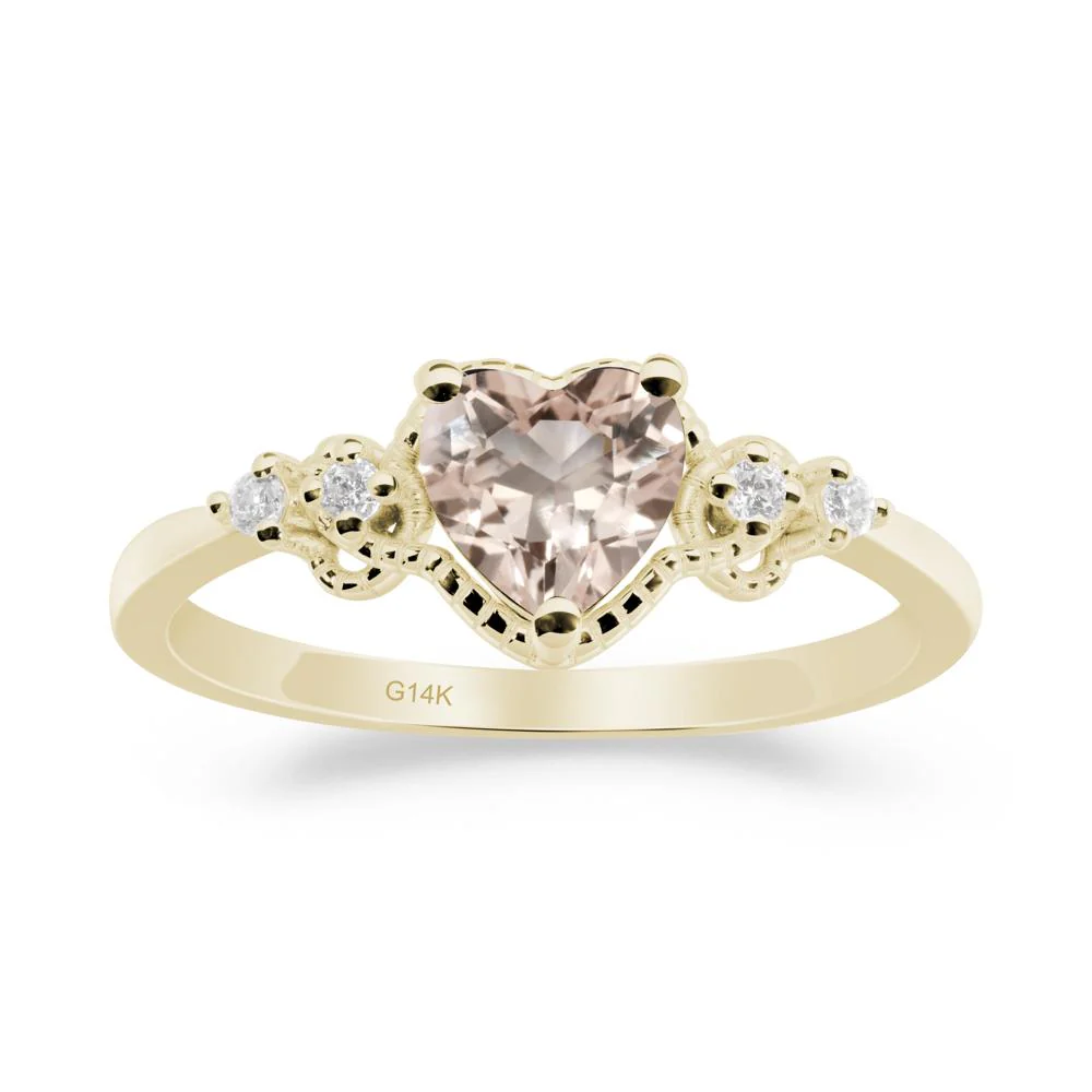 Creative Heart Shaped Morganite Ring - Image 4