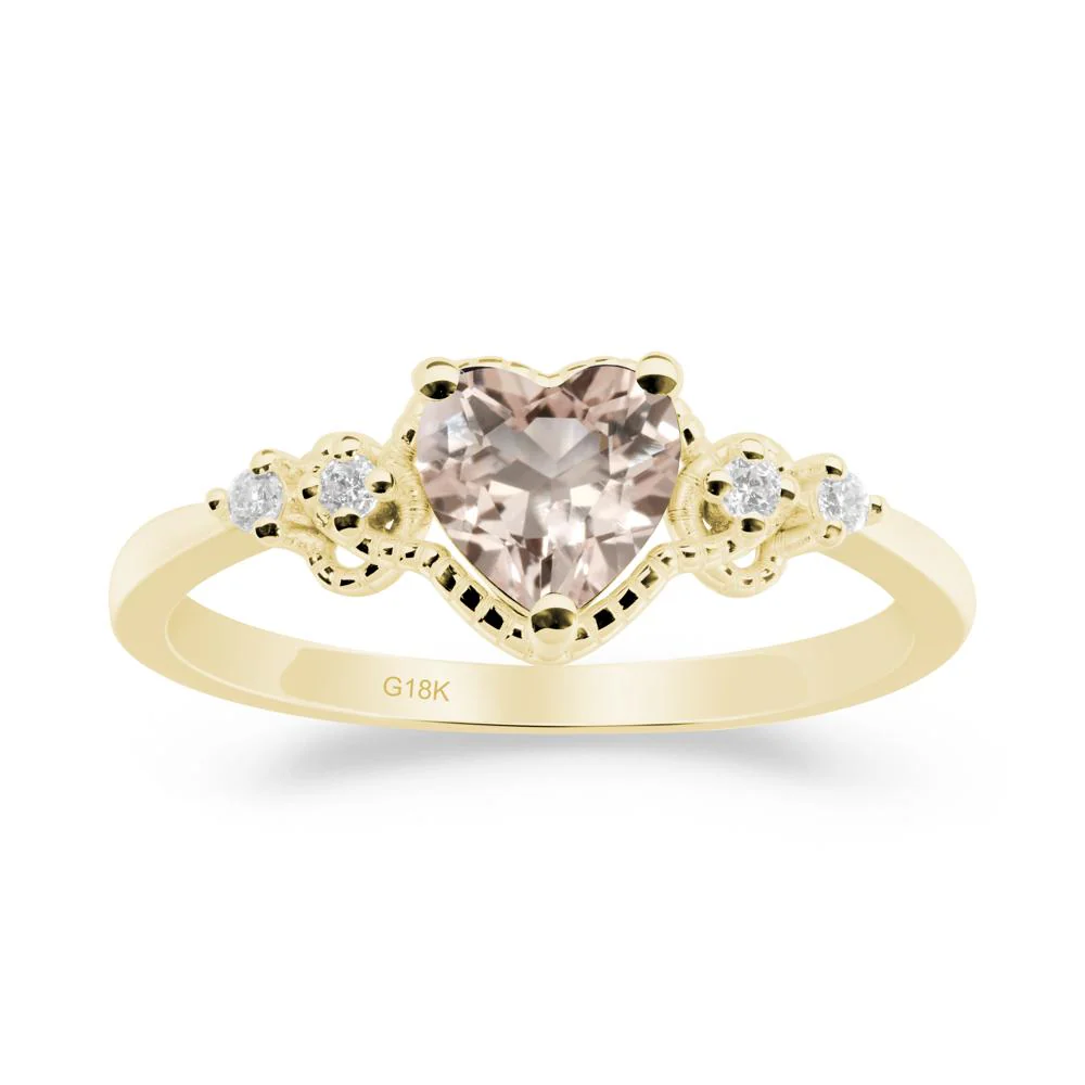 Creative Heart Shaped Morganite Ring - Image 9