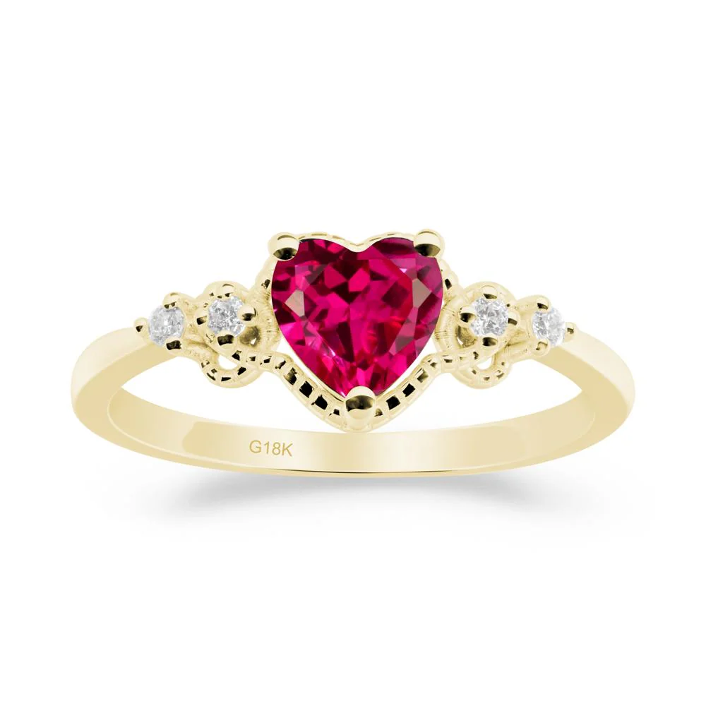 Creative Heart Shaped Ruby Ring - Image 4