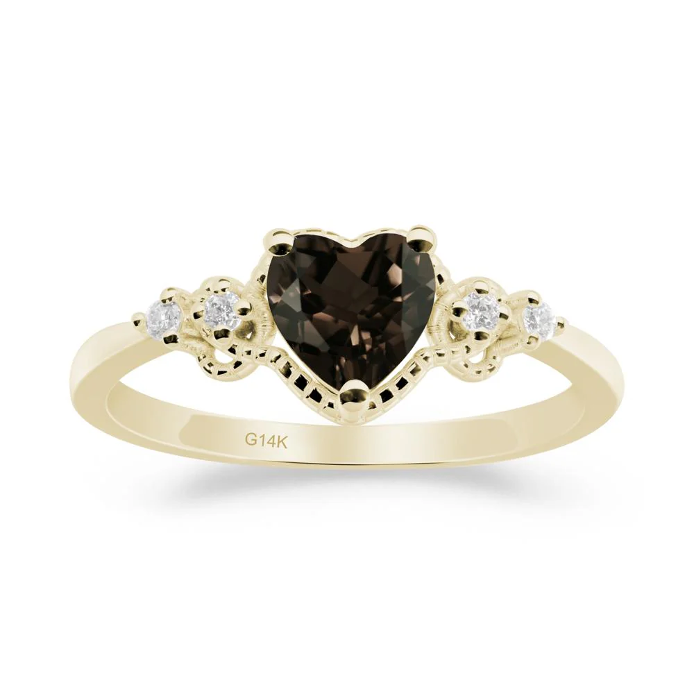 Creative Heart Shaped Smoky Quartz Ring - Image 8