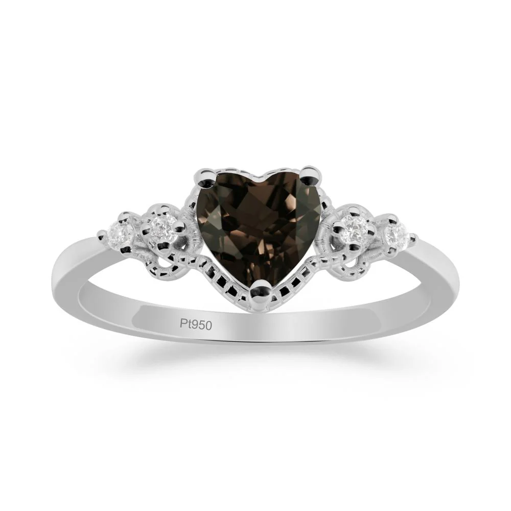 Creative Heart Shaped Smoky Quartz Ring - Image 9