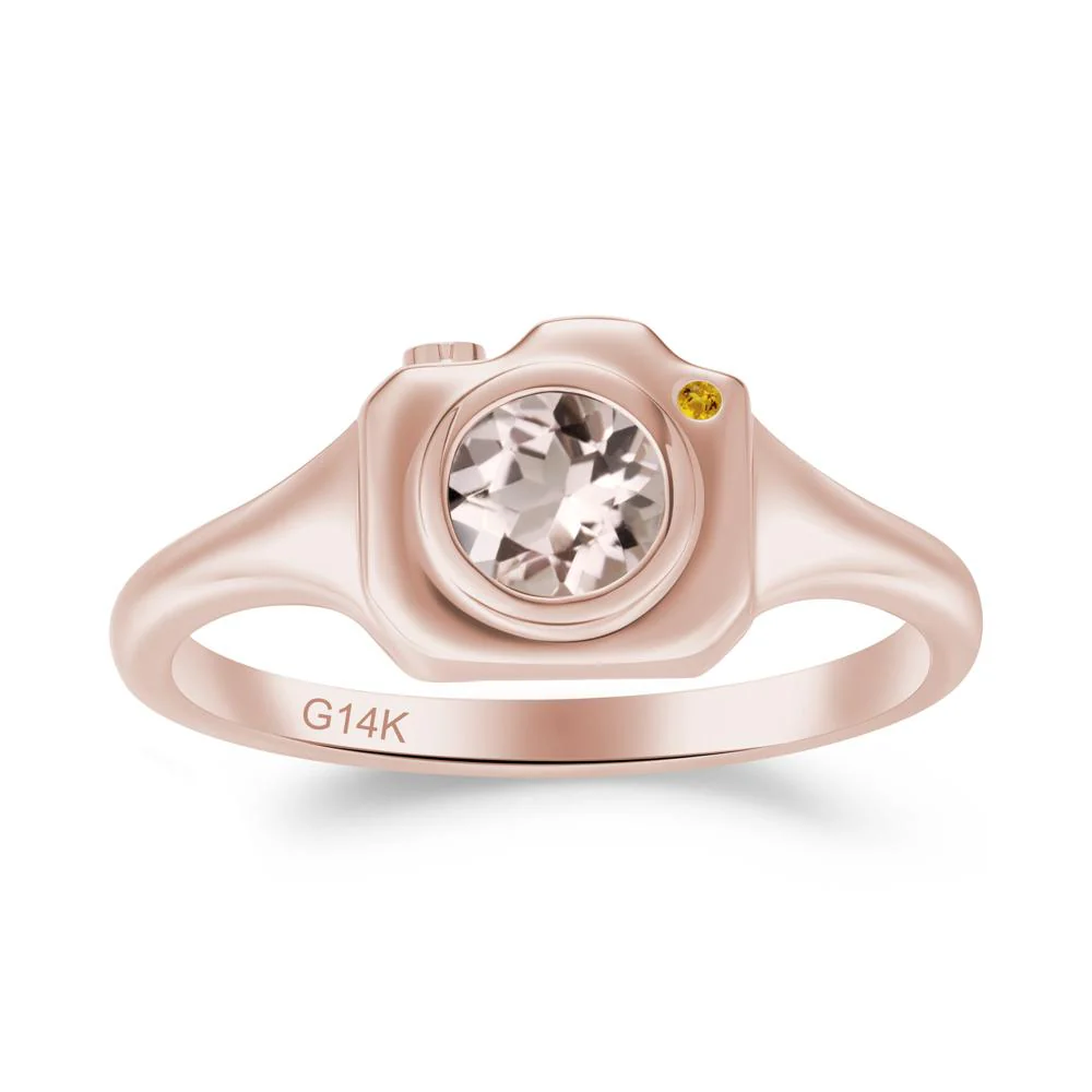 Creative Morganite and Citrine Statement Ring - Image 2