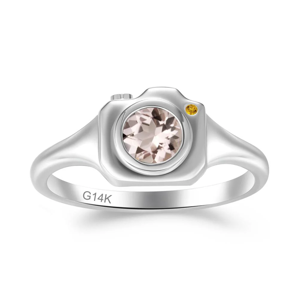 Creative Morganite and Citrine Statement Ring - Image 3