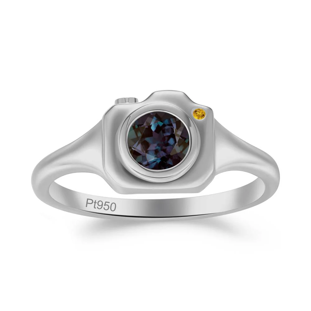 Creative Photography Inspired Alexandrite and Citrine Ring