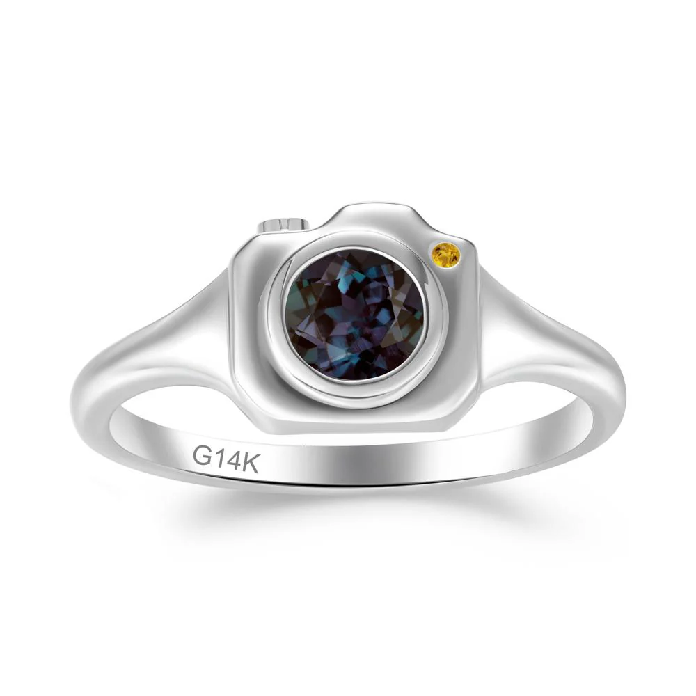 Creative Photography Inspired Alexandrite and Citrine Ring - Image 3