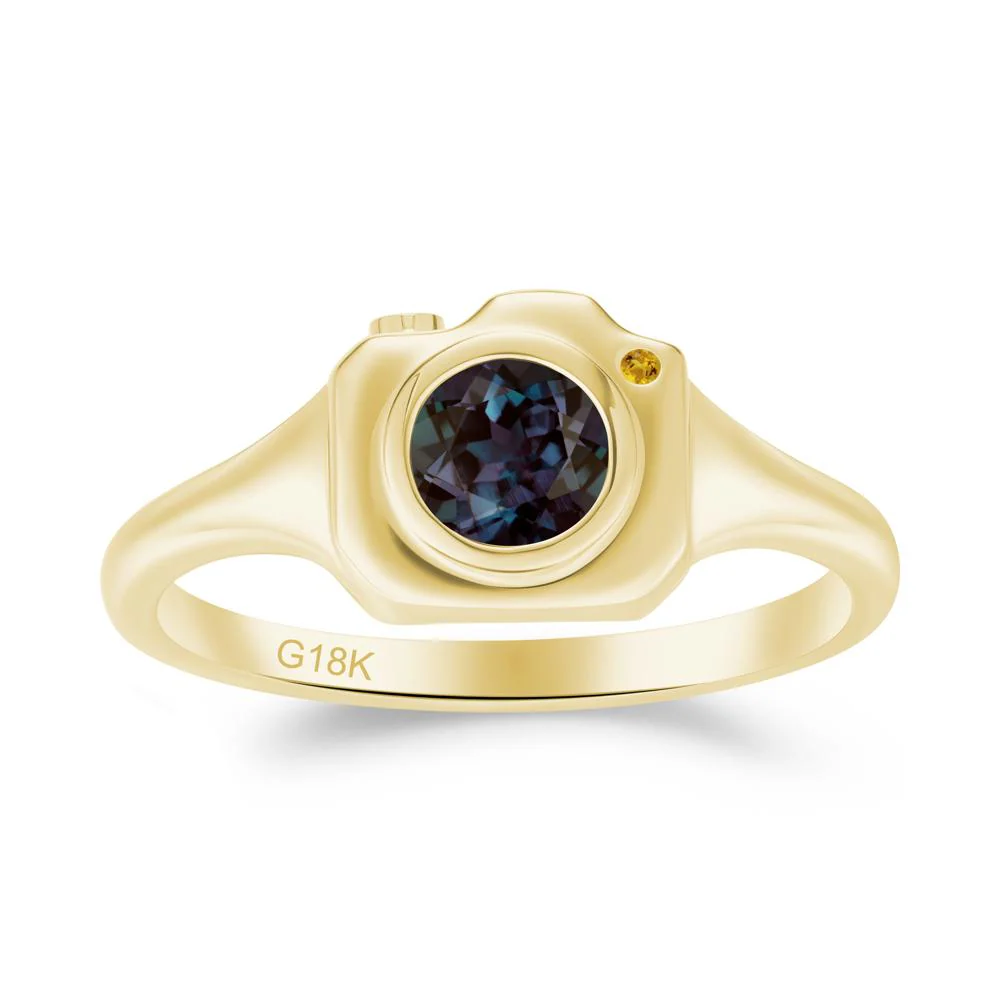 Creative Photography Inspired Alexandrite and Citrine Ring - Image 4
