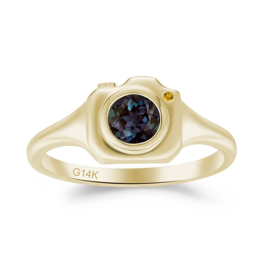 Creative Photography Inspired Alexandrite and Citrine Ring - Image 9