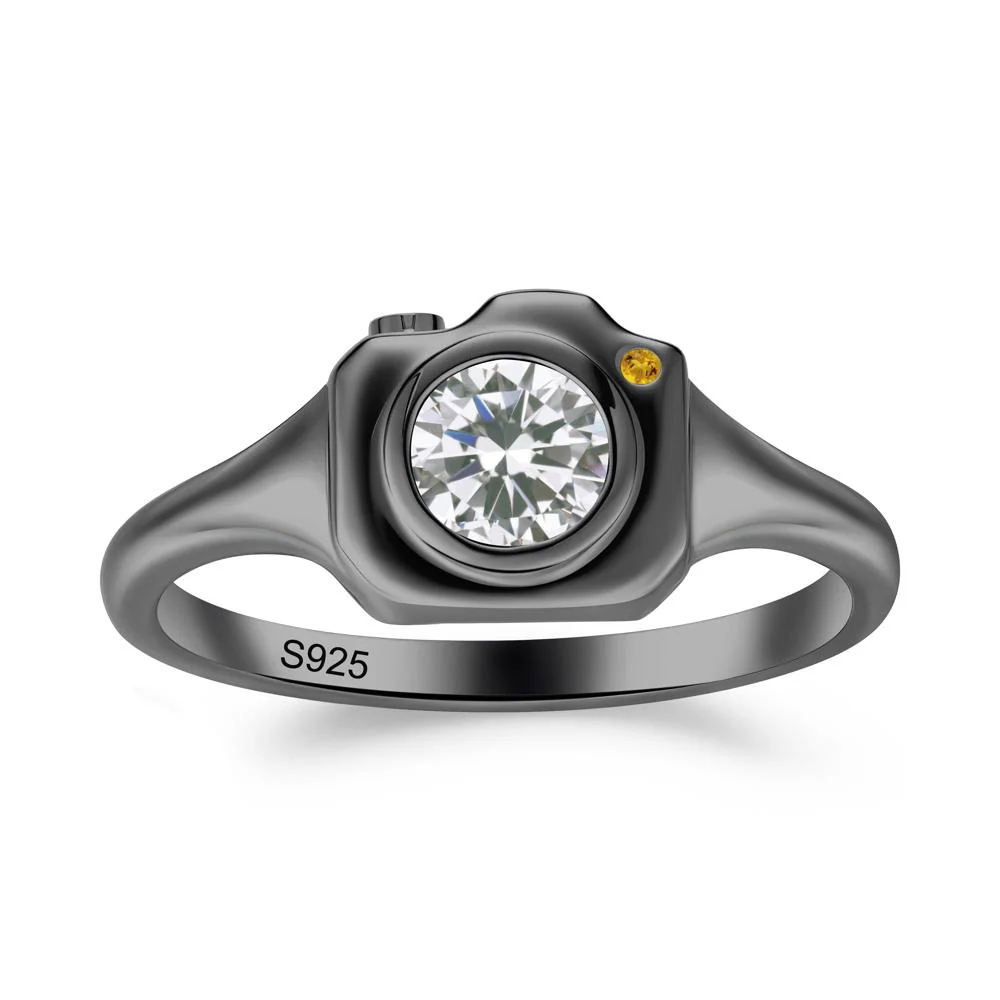 Creative Photography Inspired Cubic Zirconia and Citrine Ring