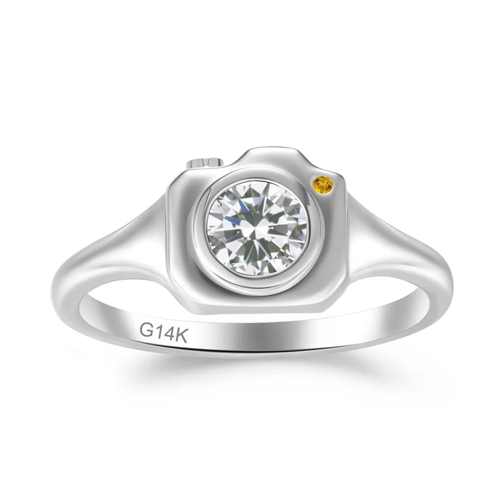 Creative Photography Inspired Cubic Zirconia and Citrine Ring - Image 6