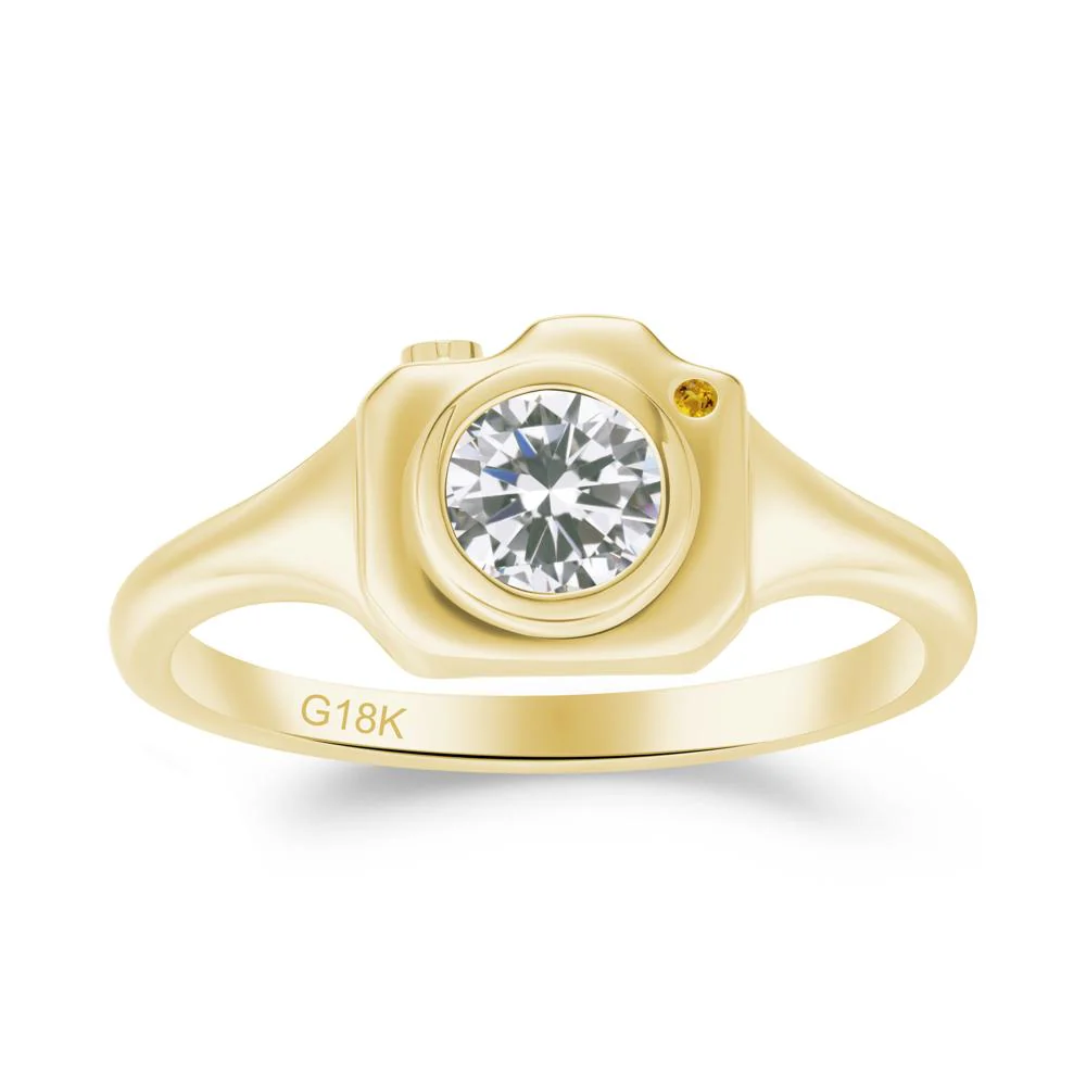 Creative Photography Inspired Cubic Zirconia and Citrine Ring - Image 8