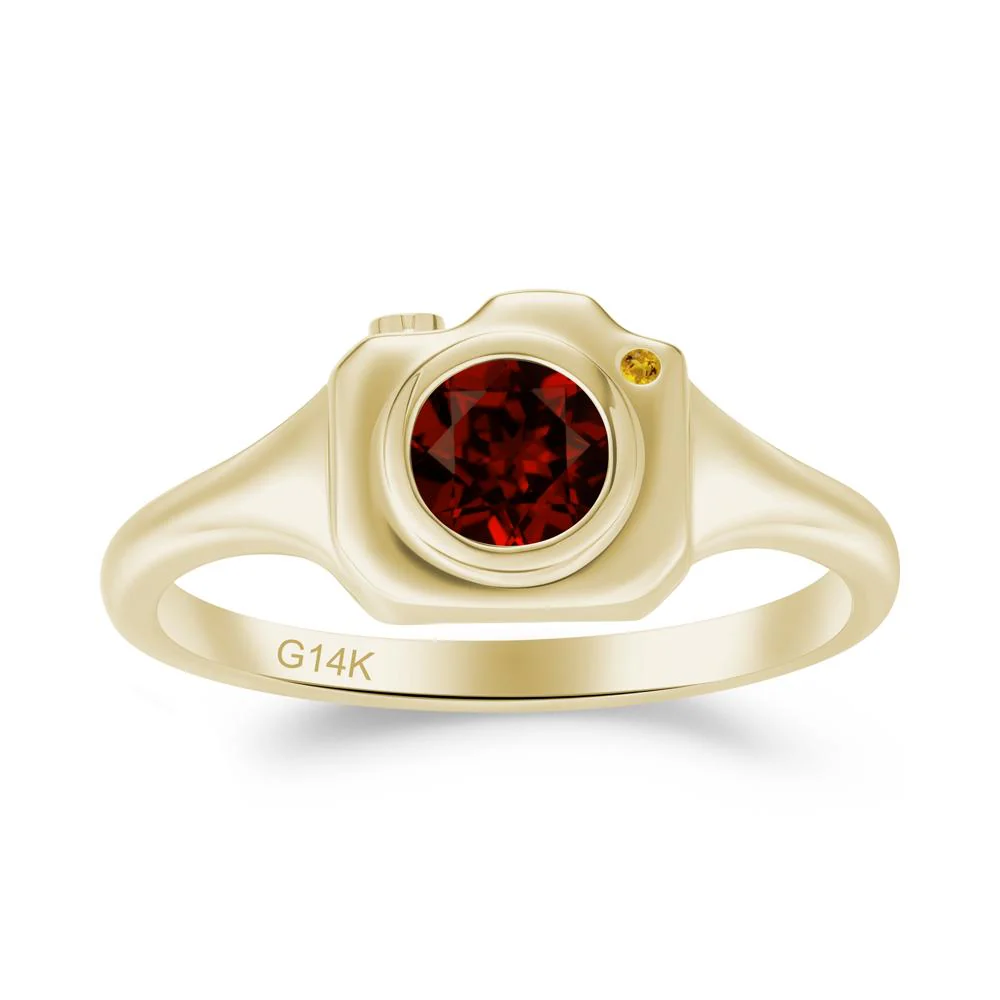 Creative Photography Inspired Garnet and Citrine Ring - Image 2