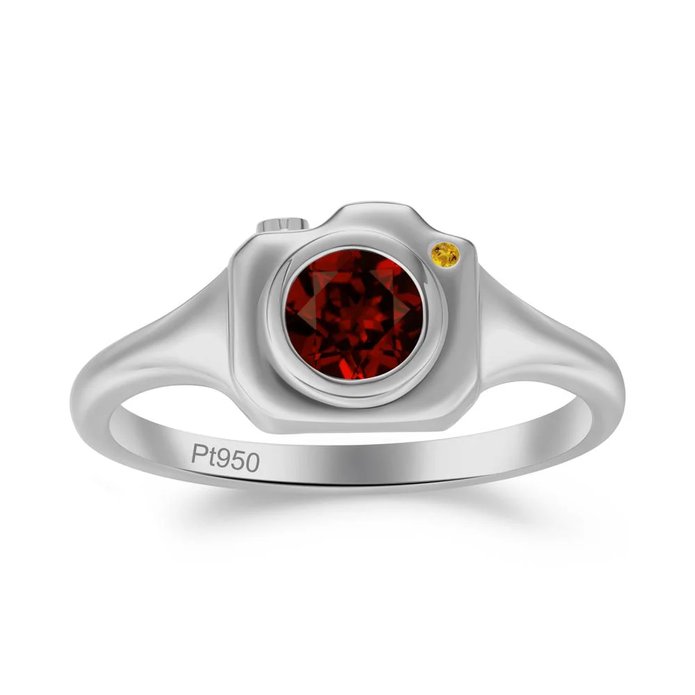 Creative Photography Inspired Garnet and Citrine Ring - Image 5