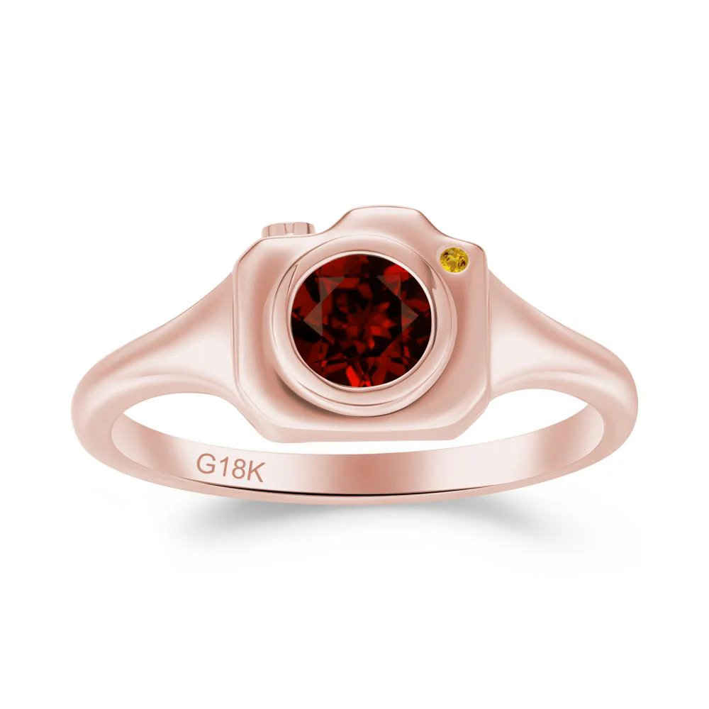 Creative Photography Inspired Garnet and Citrine Ring - Image 8