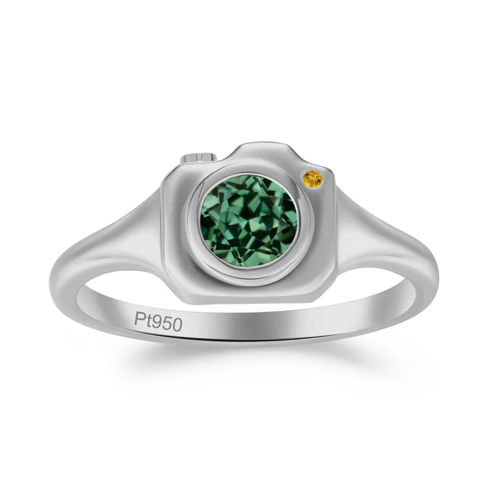 Creative Photography Inspired Green Sapphire and Citrine Ring - Image 5