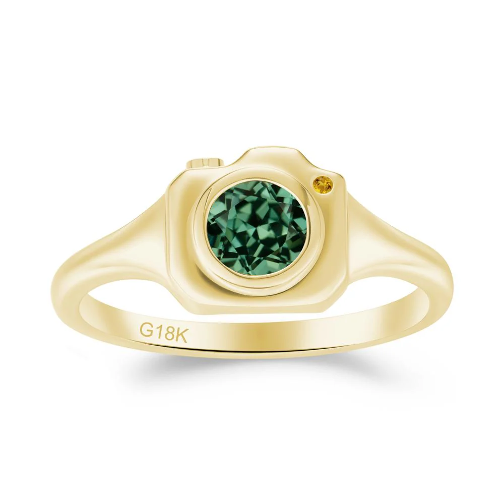 Creative Photography Inspired Green Sapphire and Citrine Ring - Image 7