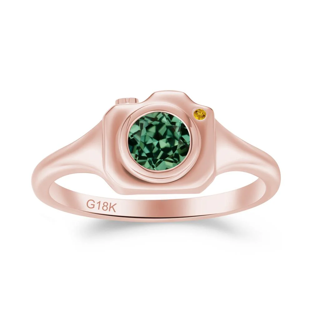 Creative Photography Inspired Green Sapphire and Citrine Ring - Image 8