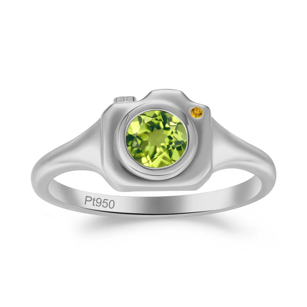 Creative Photography Inspired Peridot and Citrine Ring