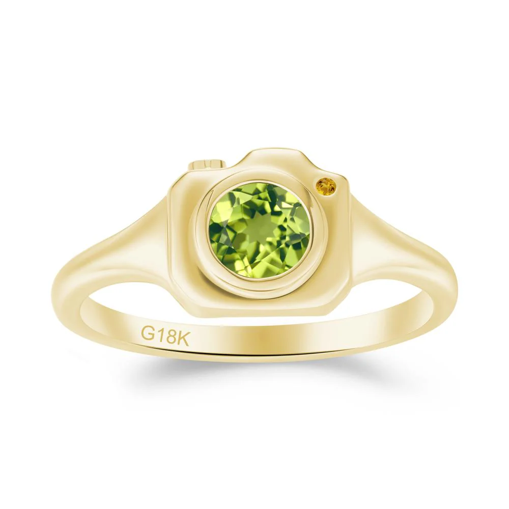Creative Photography Inspired Peridot and Citrine Ring - Image 3