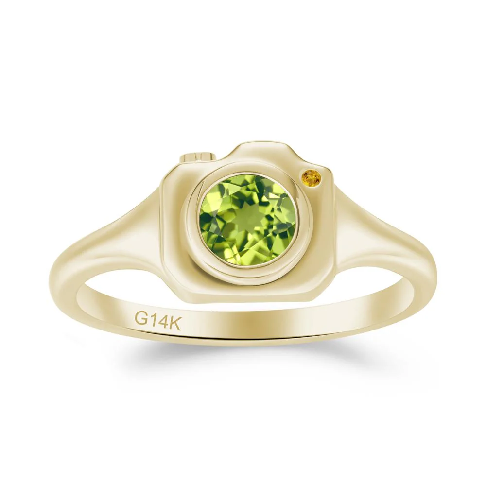 Creative Photography Inspired Peridot and Citrine Ring - Image 6