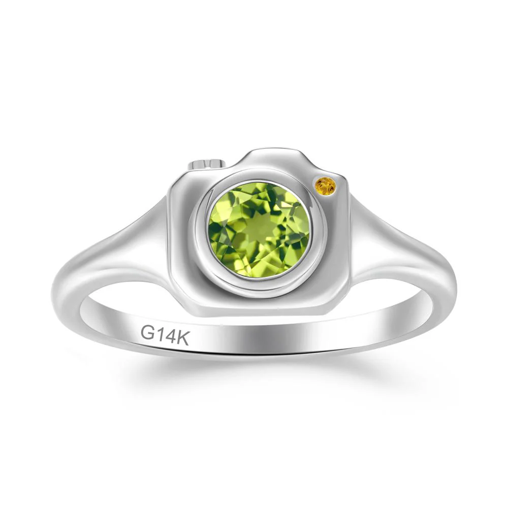 Creative Photography Inspired Peridot and Citrine Ring - Image 8