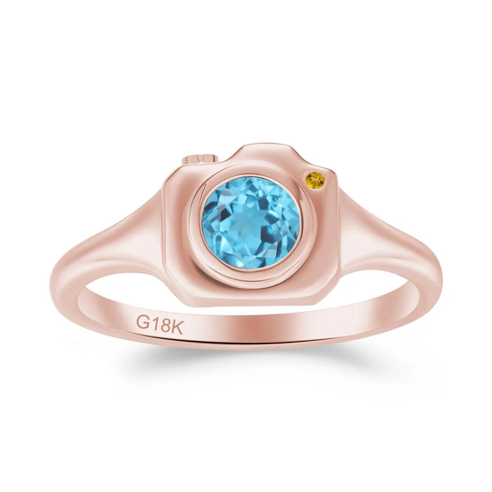 Creative Photography Inspired Swiss Blue Topaz and Citrine Ring - Image 7
