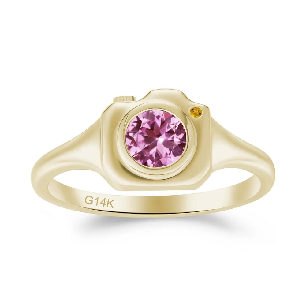 Creative Pink Sapphire and Citrine Statement Ring - Image 3