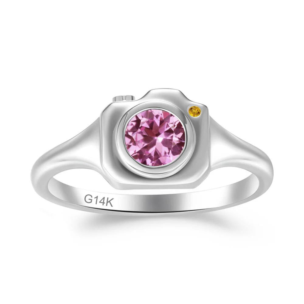 Creative Pink Sapphire and Citrine Statement Ring - Image 4