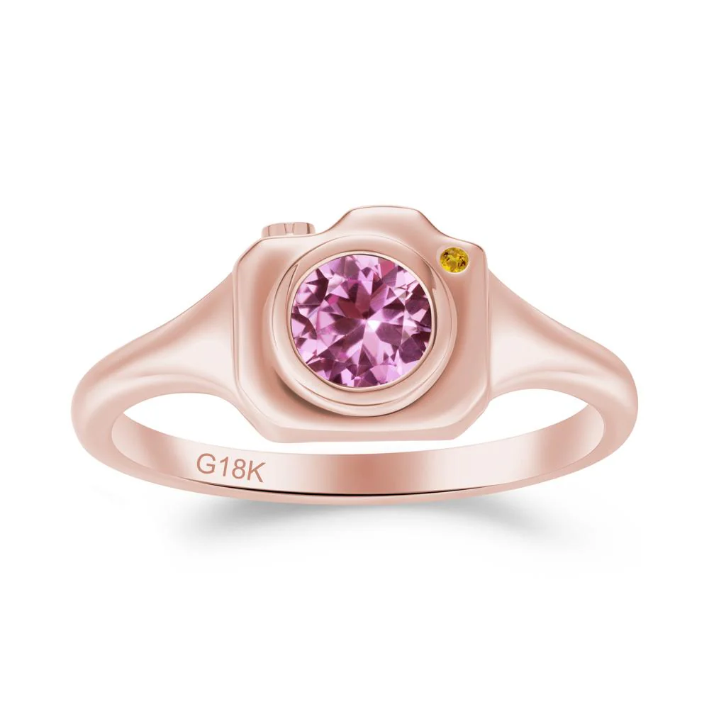Creative Pink Sapphire and Citrine Statement Ring - Image 9