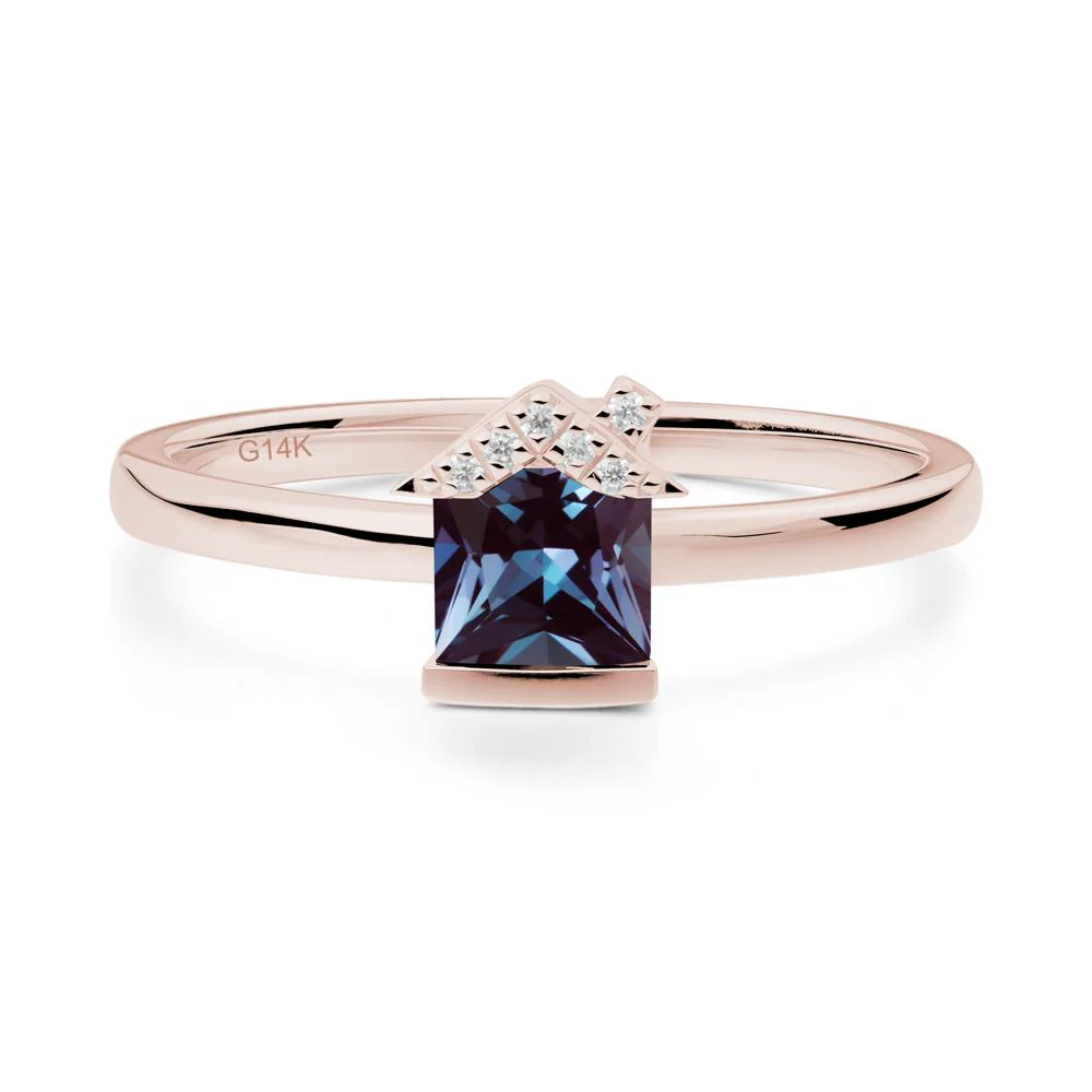 Creative Princess Cut Alexandrite Ring - Image 4